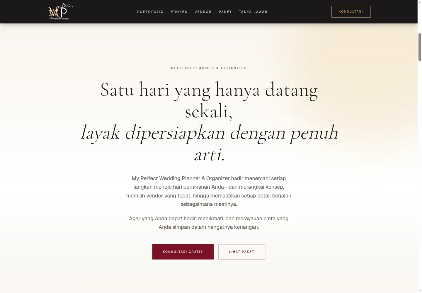 Website My Perfect Wedding